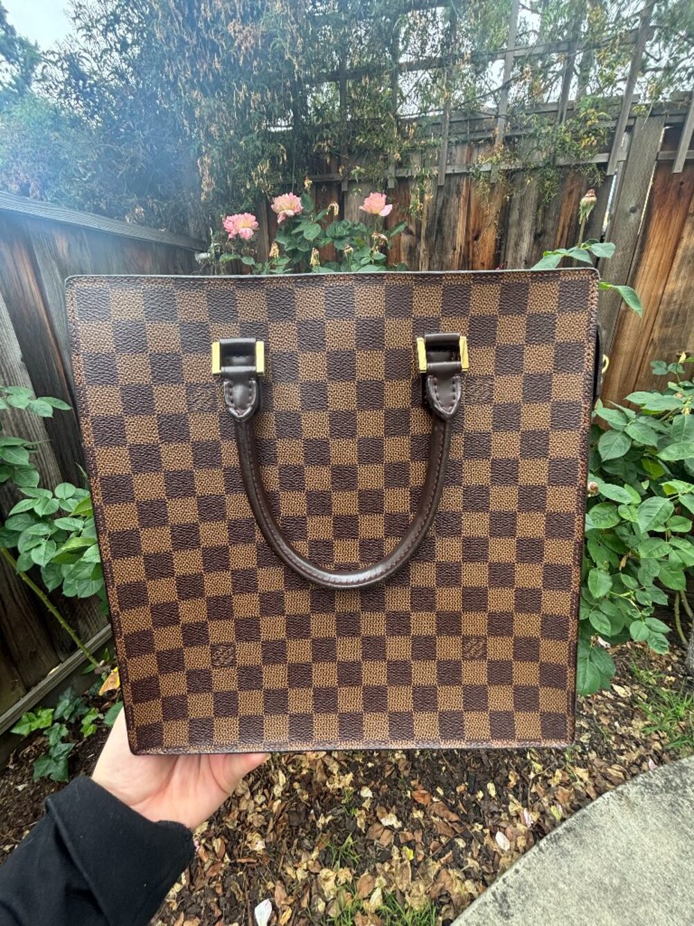 LOUIS VUITTON Damier Ebene Canvas Venice Sac Plat Bag